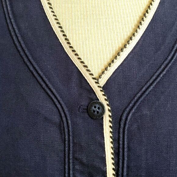 THOMO, vest. 💯 % linen. Completely lined. Medium. Button down. - Picture 2 of 10